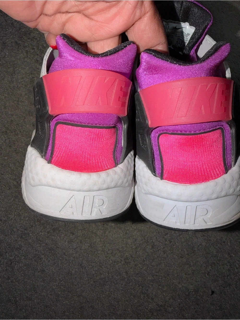 Nike Women’s White Sneakers with Pink & Purple Details